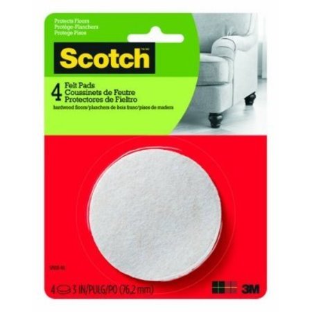 3M 4Ct 3" Bge Felt Pads SP808-NA